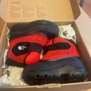 The North Face Kids Red and Black Boots